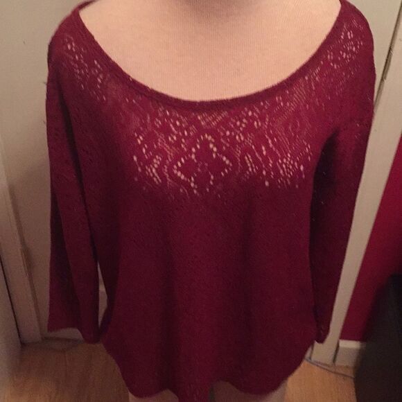 Kenar ruby red lace top sz L - Picture 2 of 5